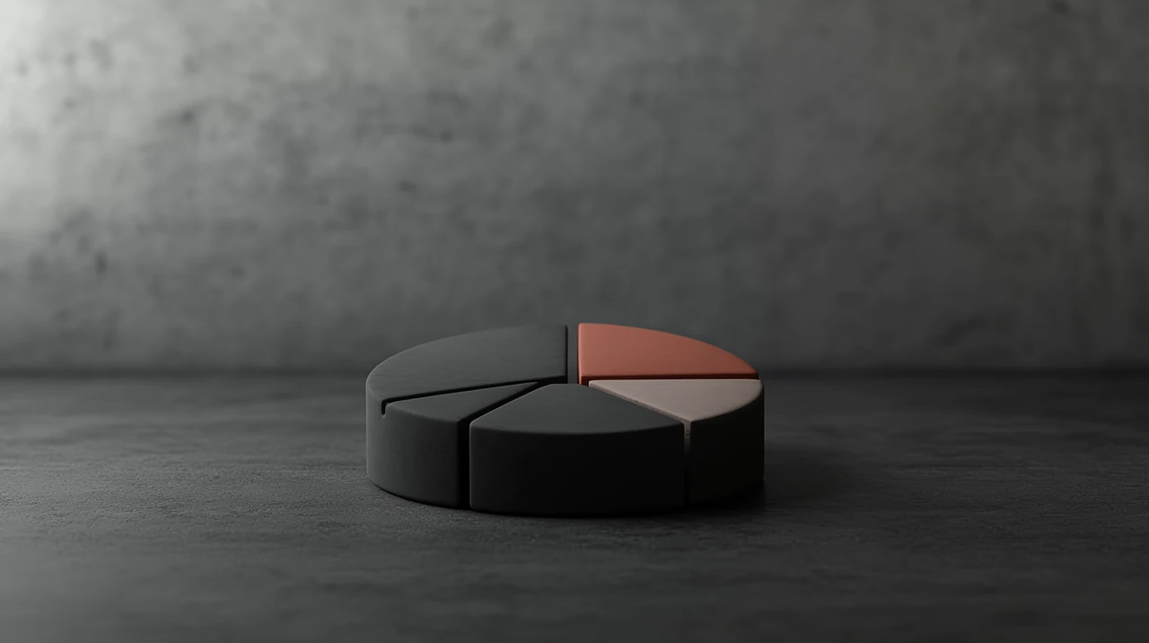 다양한 ETF가 포함된 포트폴리오의 분포를 보여주는 파이차트로, 투자 다양성과 균형 잡힌 접근을 강조합니다.