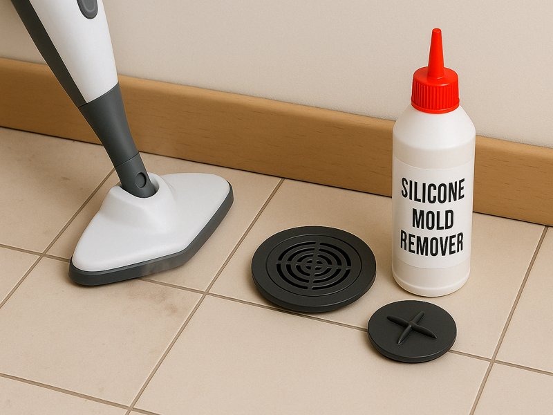 화장실 청소 추천 아이템: 스팀청소기, 실리콘 곰팡이제거제, 배수구 탈취 캡