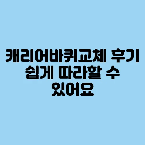 캐리어바퀴교체 후기 쉽게 따라할 수 있어요