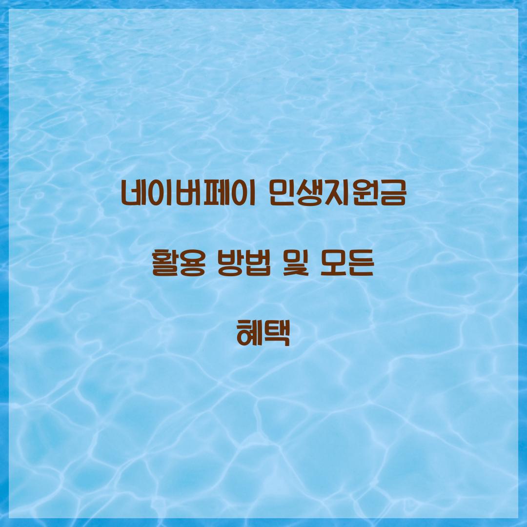 네이버페이 민생지원금