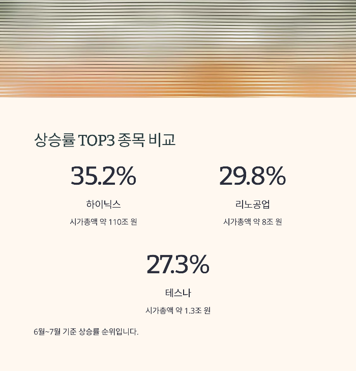 상승률 TOP3 종목 목록