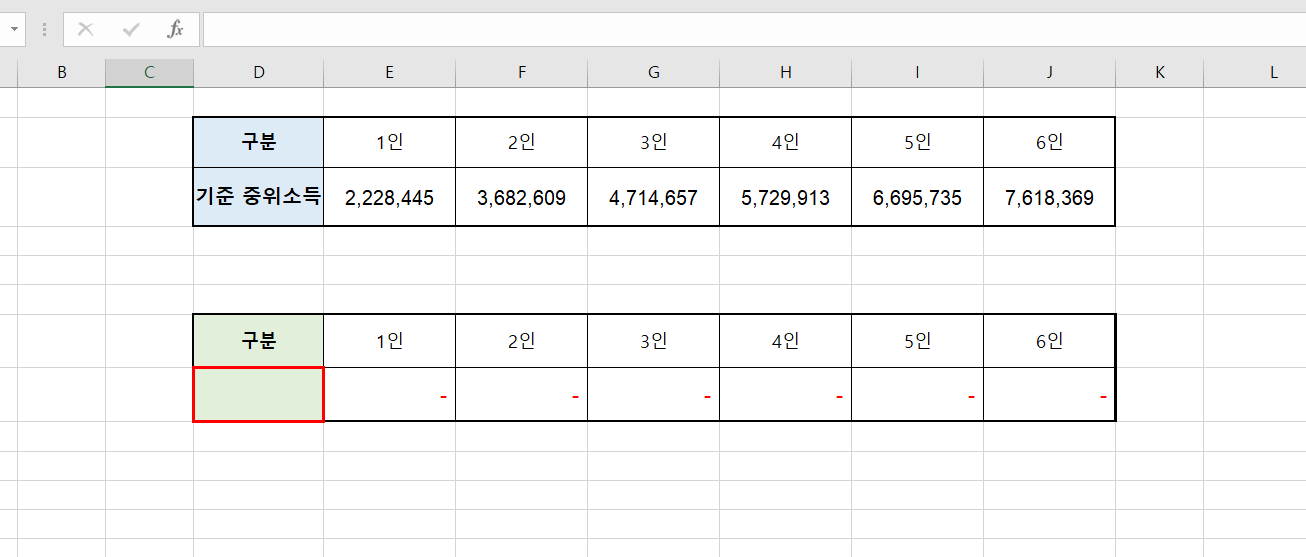 2024년 기준 중위소득 계산하기1