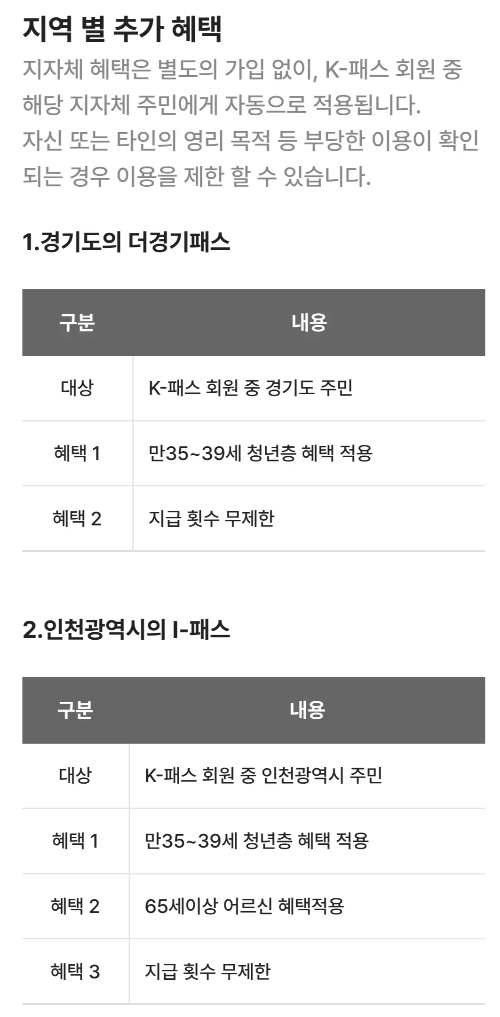 K-패스+지역별+추가혜택