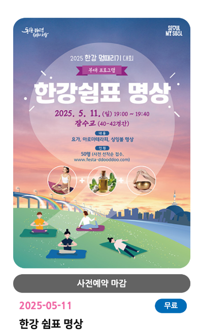 2025 차 없는 잠수교 뚜벅뚜벅 축제 일정 총정리