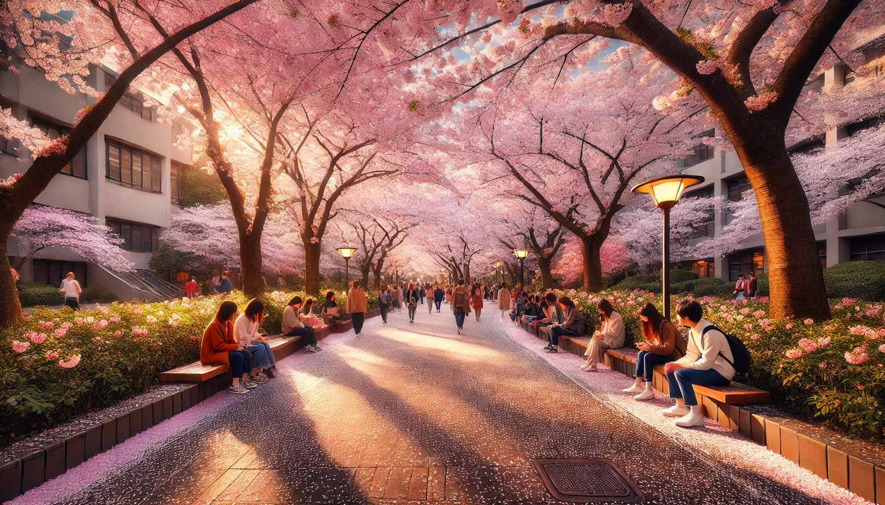 벚꽃이 만개한 거리