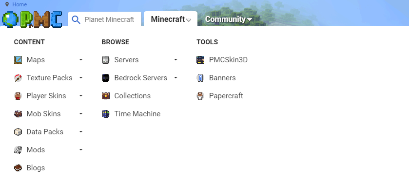 플래닛 마인크래프트 제공 내용