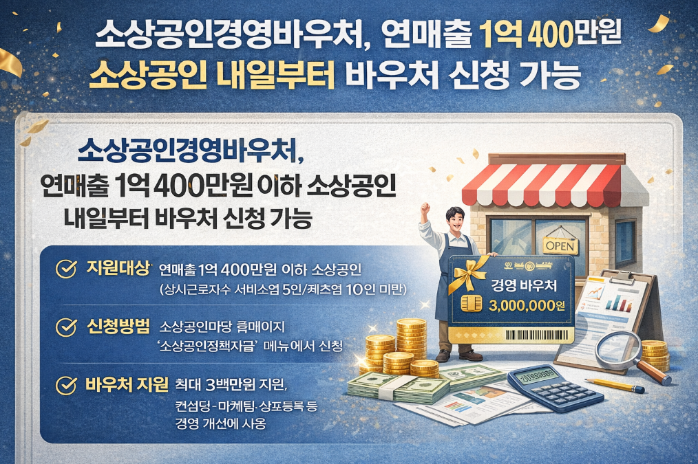 소상공인 경영안정 바우처 신청 자격? 연매출 1억 400만원 기준 총정리