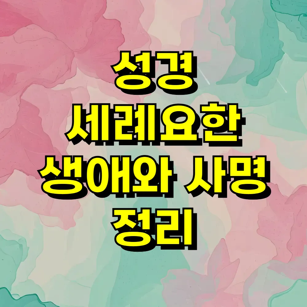 성경 세례요한 생애와 사명 정리