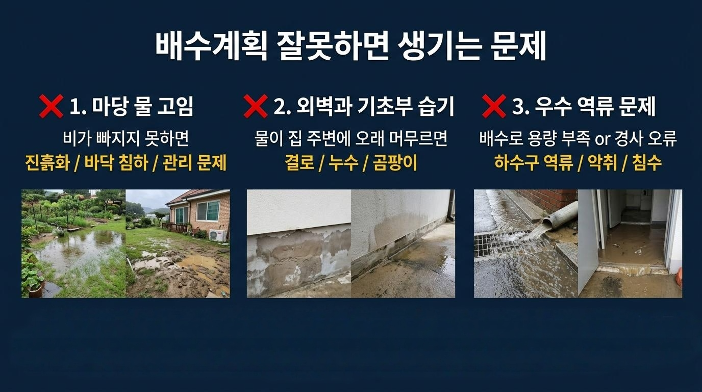 배수계획 잘 못하면 생기는 문제
