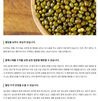 녹두 효능 부작용 녹두죽 끓이는법 칼로리 안내_23