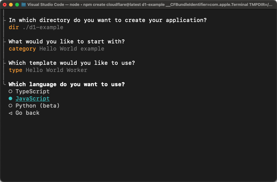 D1 DB를 연결할 기존 프로젝트가 없어서 더미로 생성 중인 Workers 프로젝트