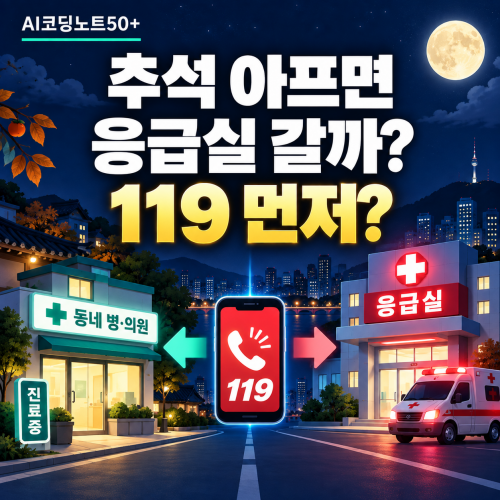 2026 추석 응급실 가야 할 때 119 신고 동네병원 구분방법