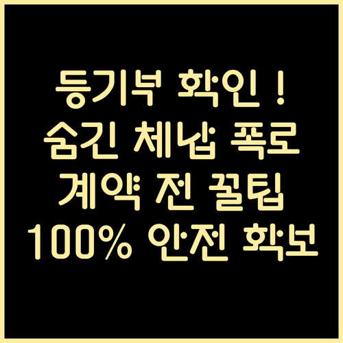 등기부등본 확인과 체납 정보 점검 계..