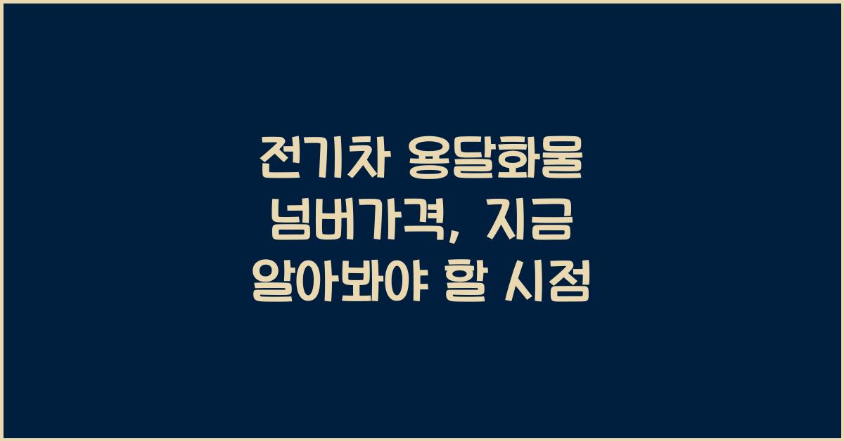 전기차 용달화물 넘버가격