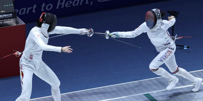 펜싱 여자 에페 단체전 금메달 획득