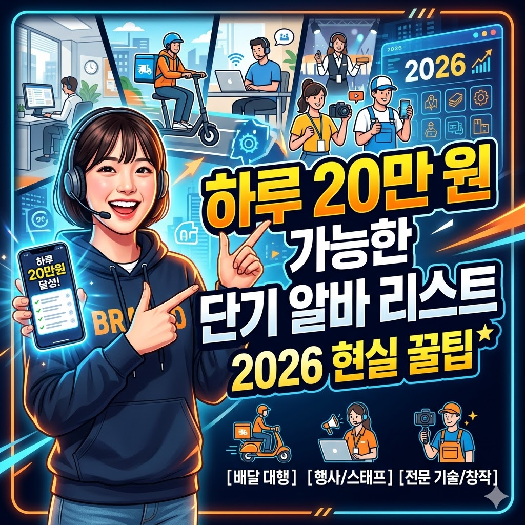 하루 20만 원 가능한 단기 알바 시작하러 가기