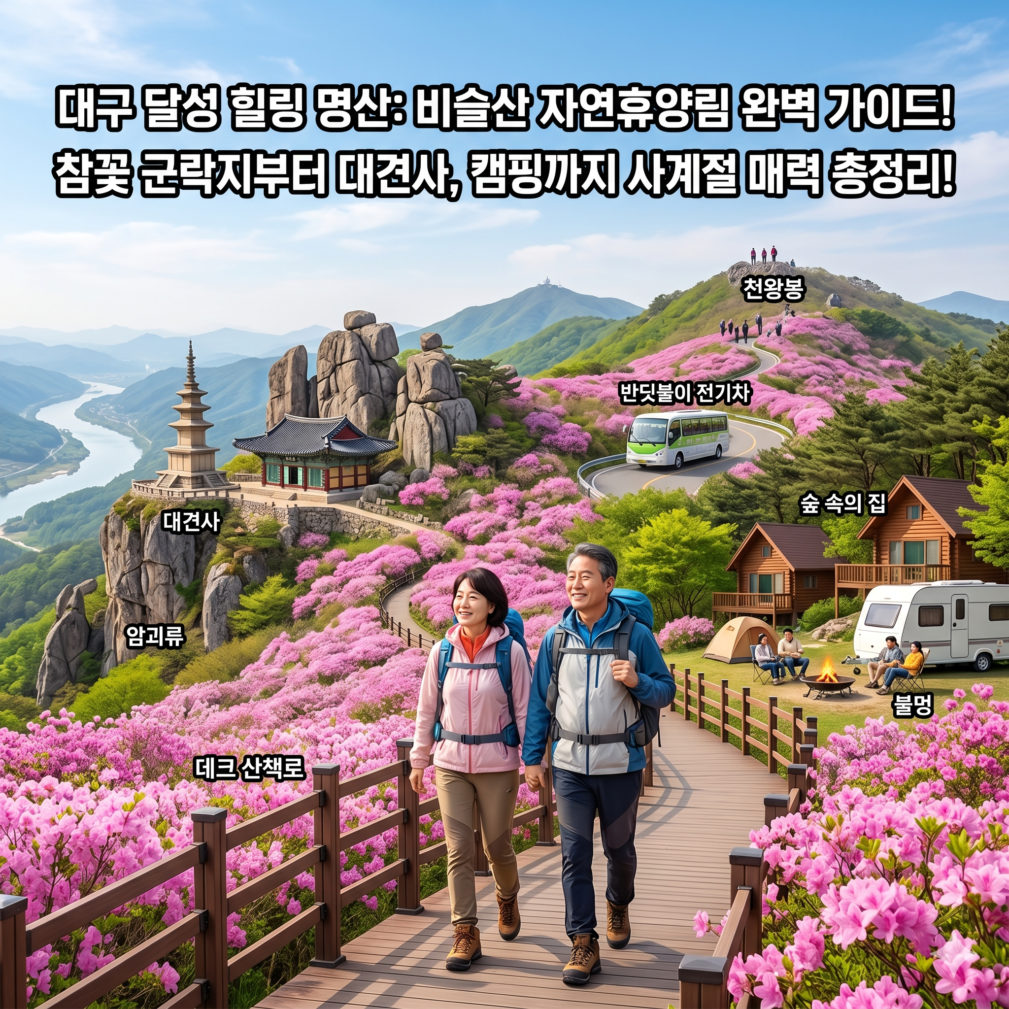 대구 비슬산 자연휴양림 완벽 가이드: 참꽃 군락지부터 숙박 정보까지