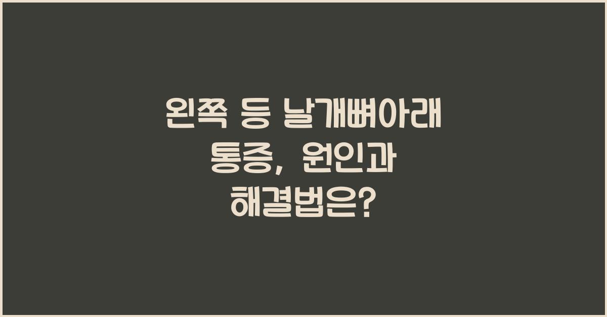 왼쪽 등 날개뼈아래 통증