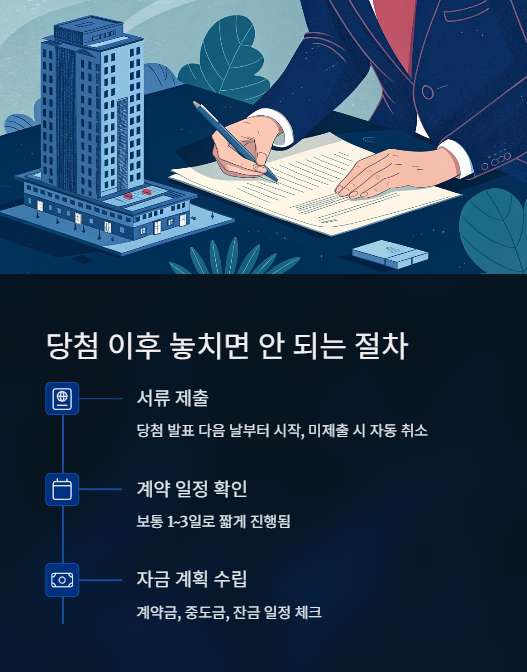 당첨 이후 놓치면 안 되는 절차