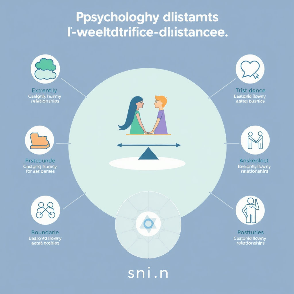 건강한 인간관계 아이콘,친밀감과 거리 두기 균형 일러스트