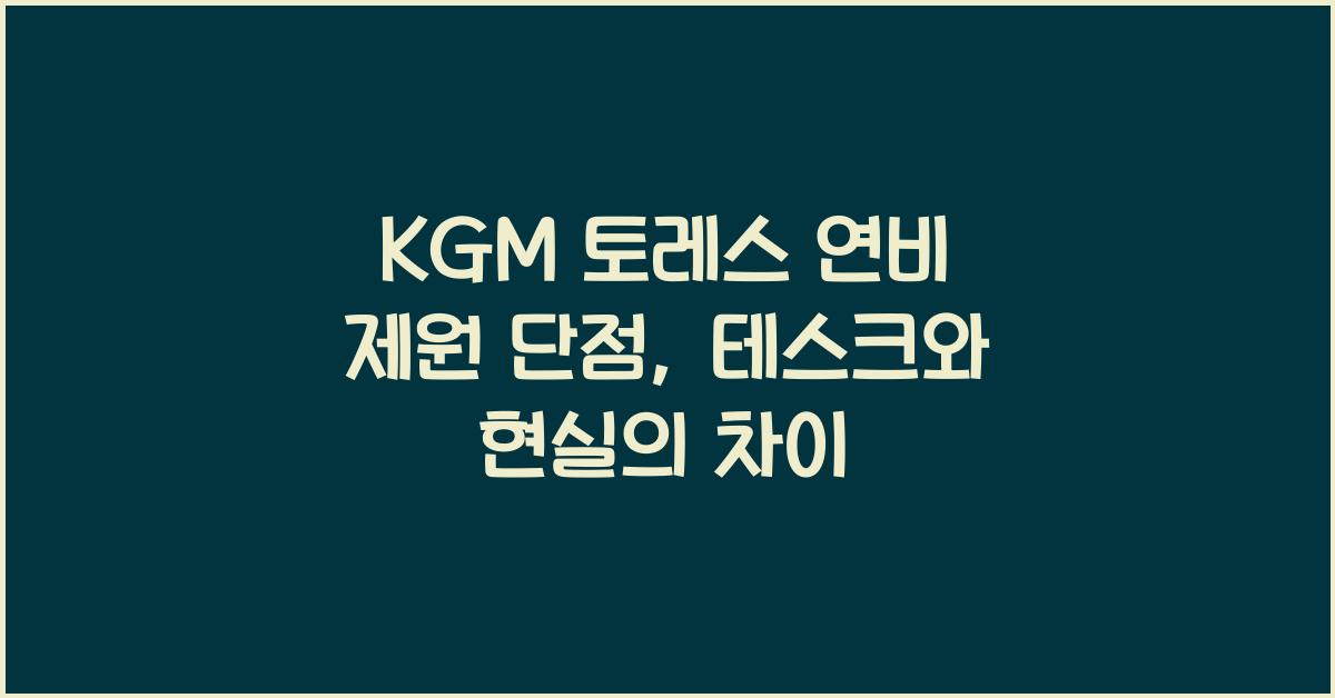 KGM 토레스 연비 제원 단점