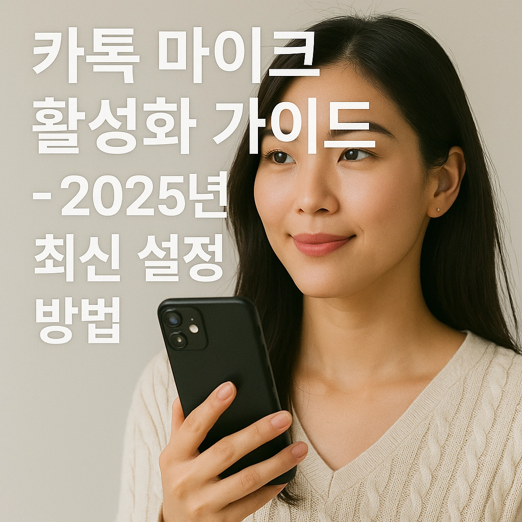 카톡 마이크 활성화 가이드 - 2025년 최신 설정 방법