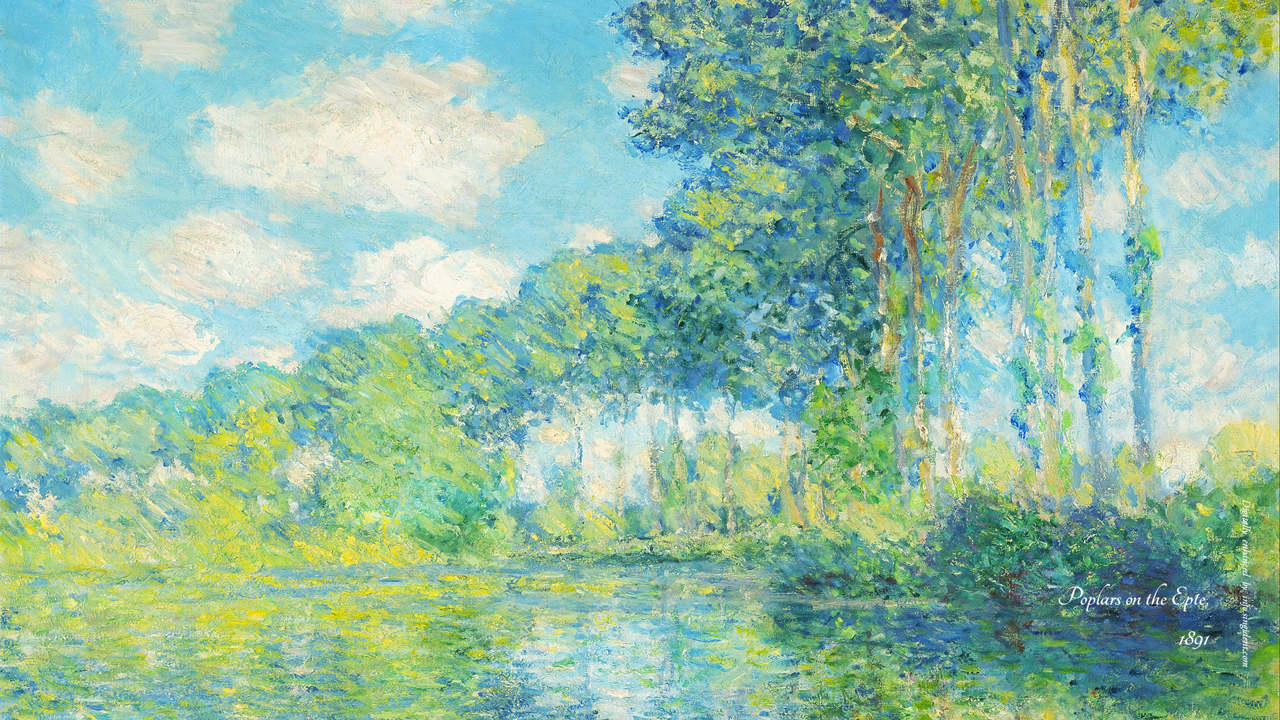 16 엡테강의 포플러 나무 C - Poplars on the Epte 모네그림