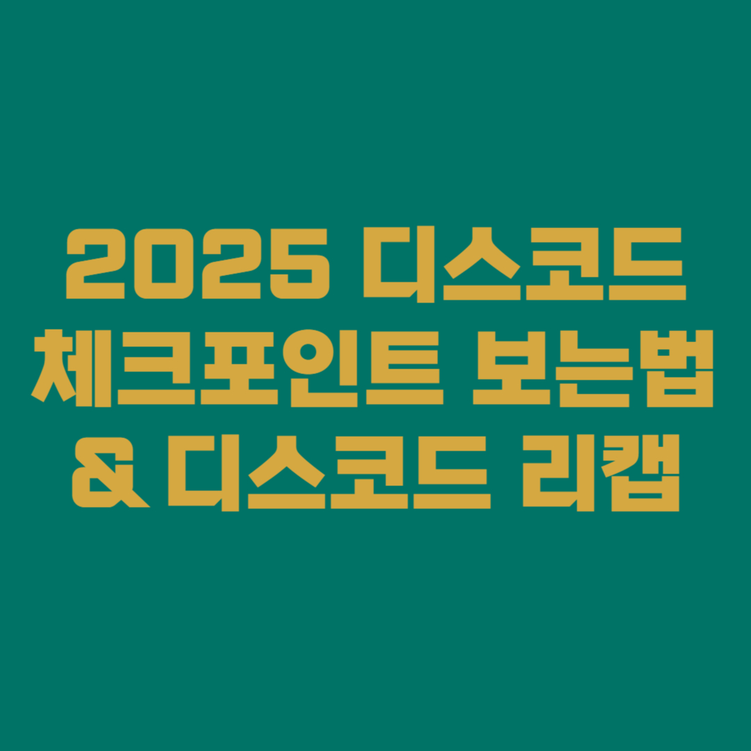 2025 디스코드 체크포인트 보는법 &amp; 디스코드 리캡 총정리