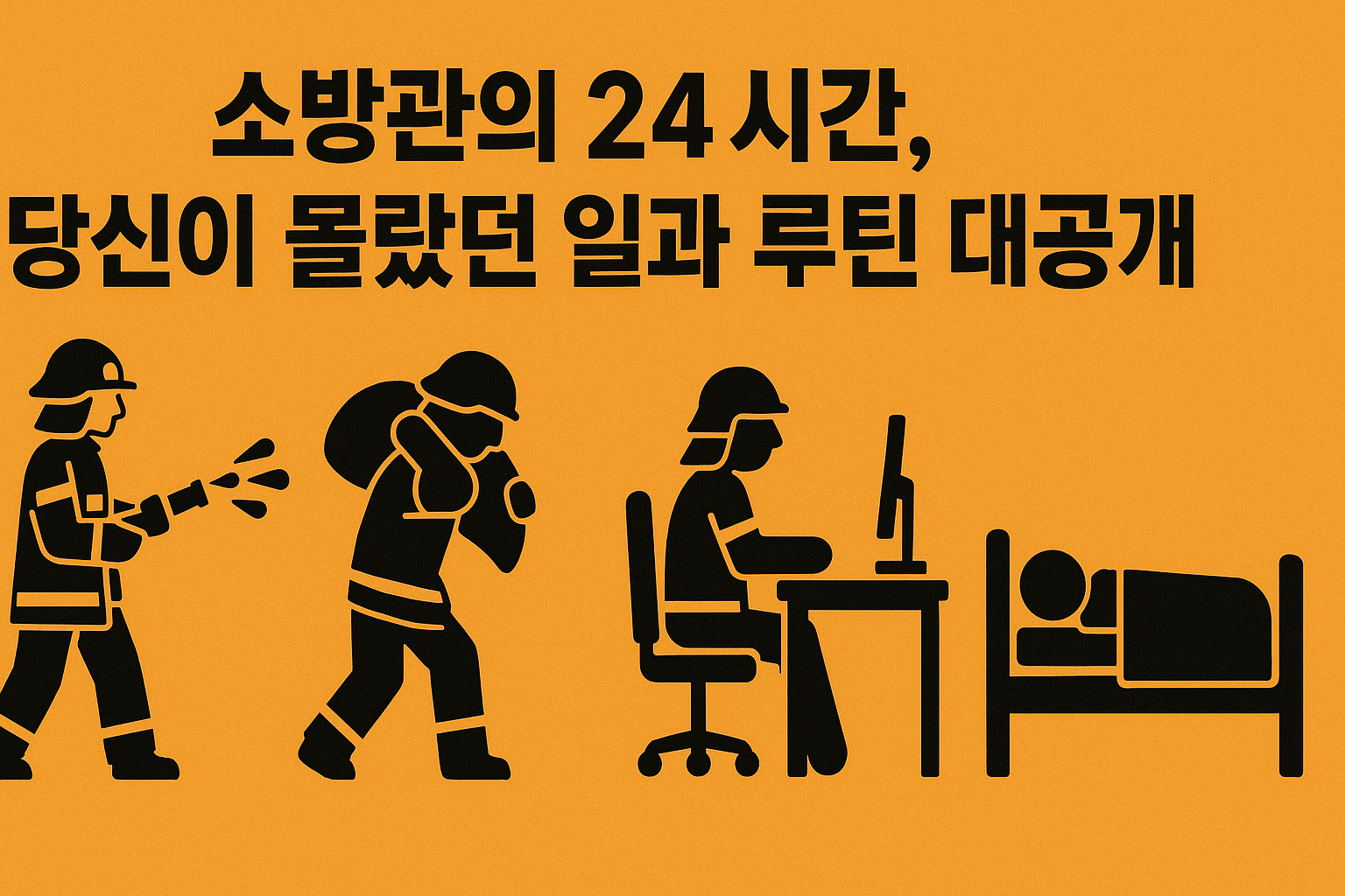 소방관의-24시간-당신이-몰랐던-일과-루틴-대공개-소방관이-화재진압-구조-행정업무-휴식을-수행하는-하루과정-아이콘-구성