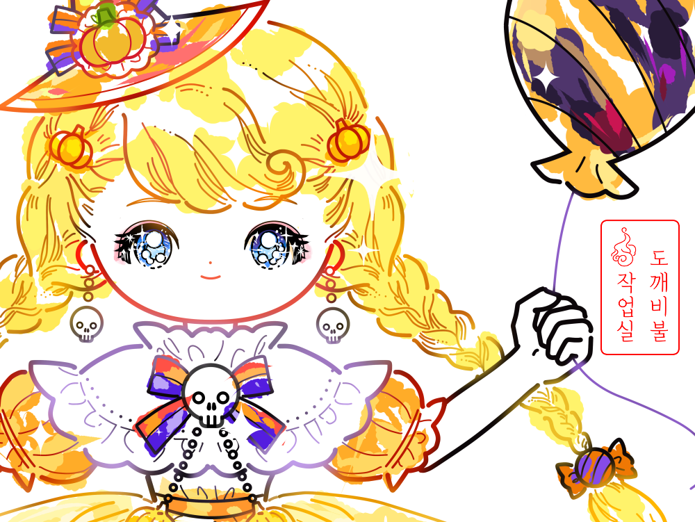 슈팅스타 캐치티니핑 빤짝핑 색칠공부도안-색칠해 봄-얼굴 클로즈업