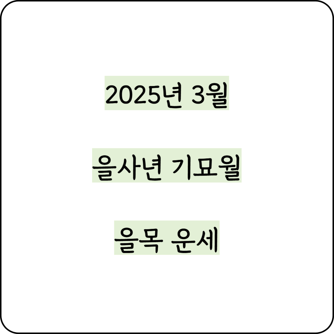 을사년 기묘월 을목운세