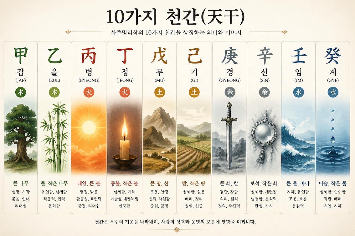 10천간이란 무엇인가? 갑목부터 계수까지 초보자도 이해하는 완전 정리