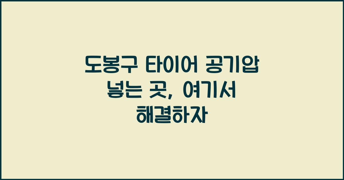 도봉구 타이어 공기압 넣는 곳