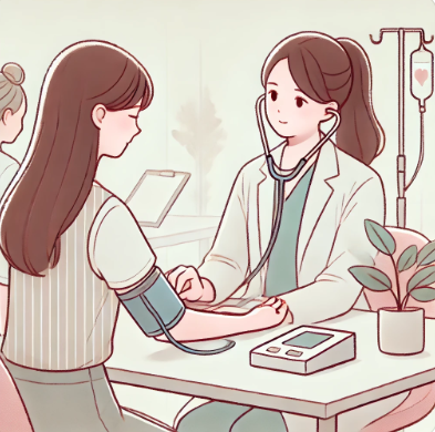 여성이 검진 중인 사진