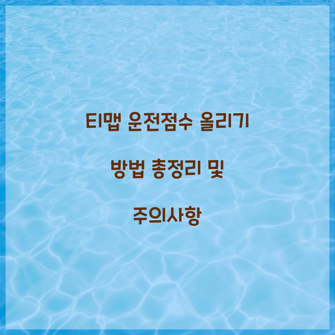 티맵 운전점수 올리기