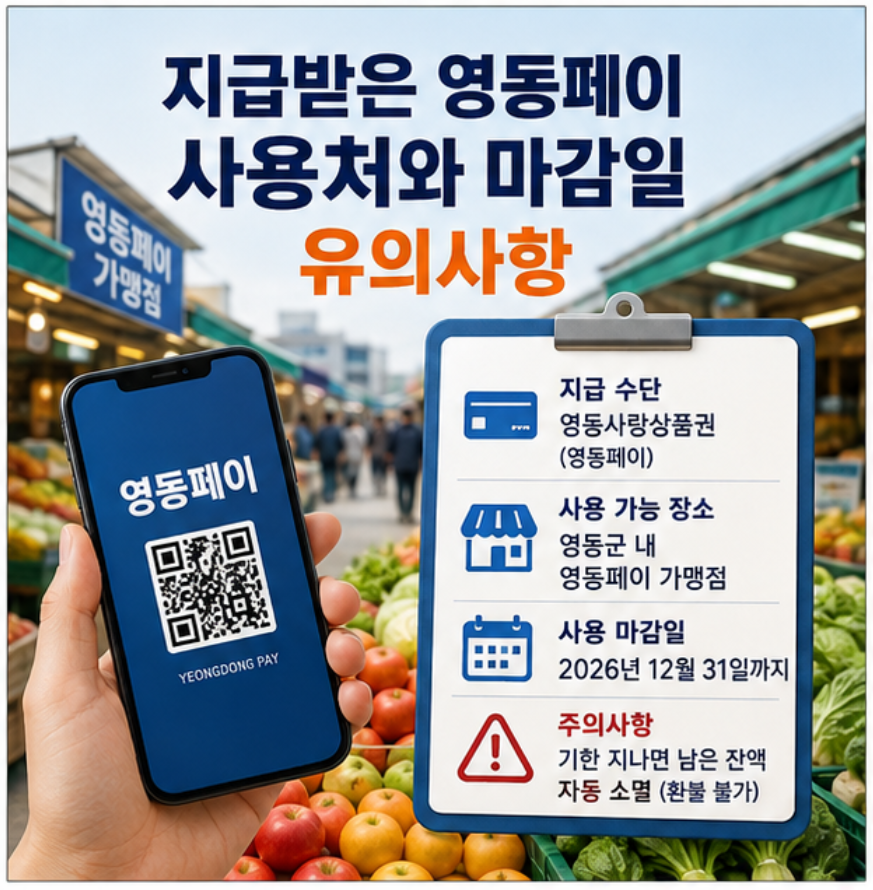 "영동군 살면 30만원 또 준다고? - 2026 충북 영동군 민생안정지원금 신청방법 총정리 (대상, 기간, 이의신청 등)