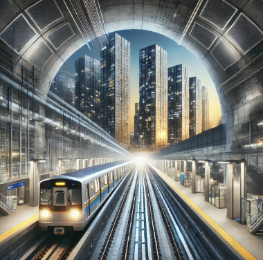 고덕래미안힐스테이트(고래힐) 아파트와 9호선 고덕역 이미지