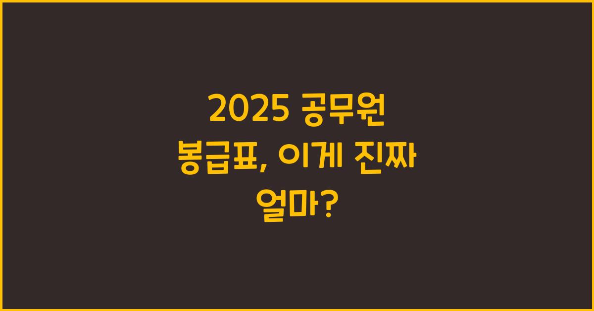 2025 공무원 봉급표