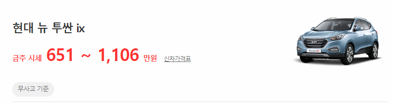 뉴 투싼iX 중고차