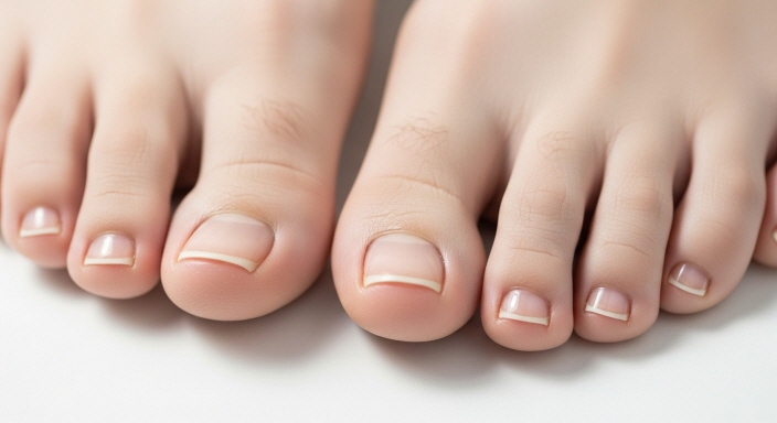 관리 후 깨끗한 발톱의 모습