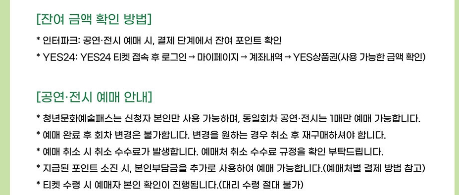 청년문화예술패스잔여금확인방법