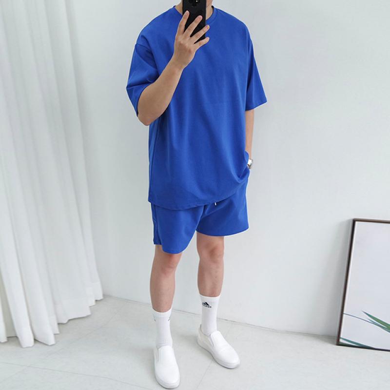 파스텔 아이스 분또 남자 여름 트레이닝 반팔 반바지 세트 9컬러