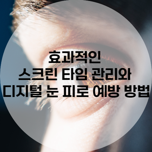 효과적인 스크린 타임 관리와 디지털 눈 피로 예방 방법