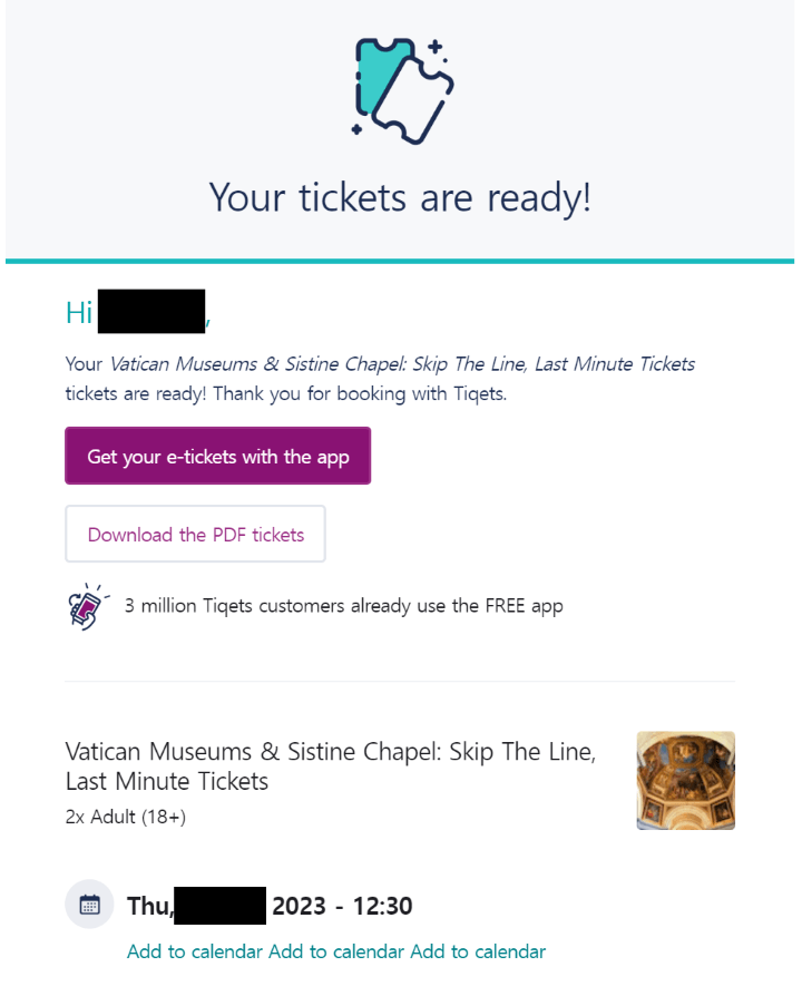 Tiqets-메일-화면-App-PDF-선택