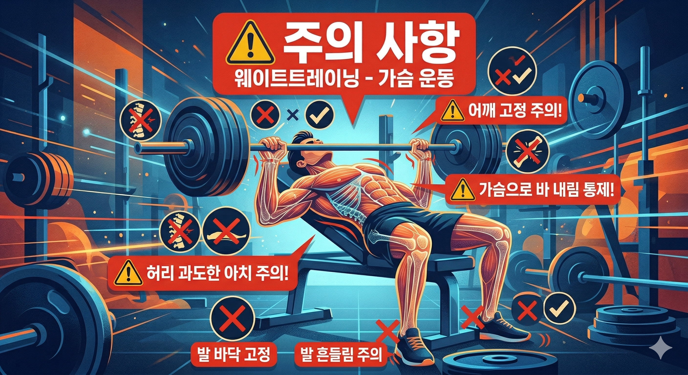 덤벨 벤치프레스 주의사항