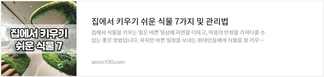 집에서 키우기 쉬운 식물