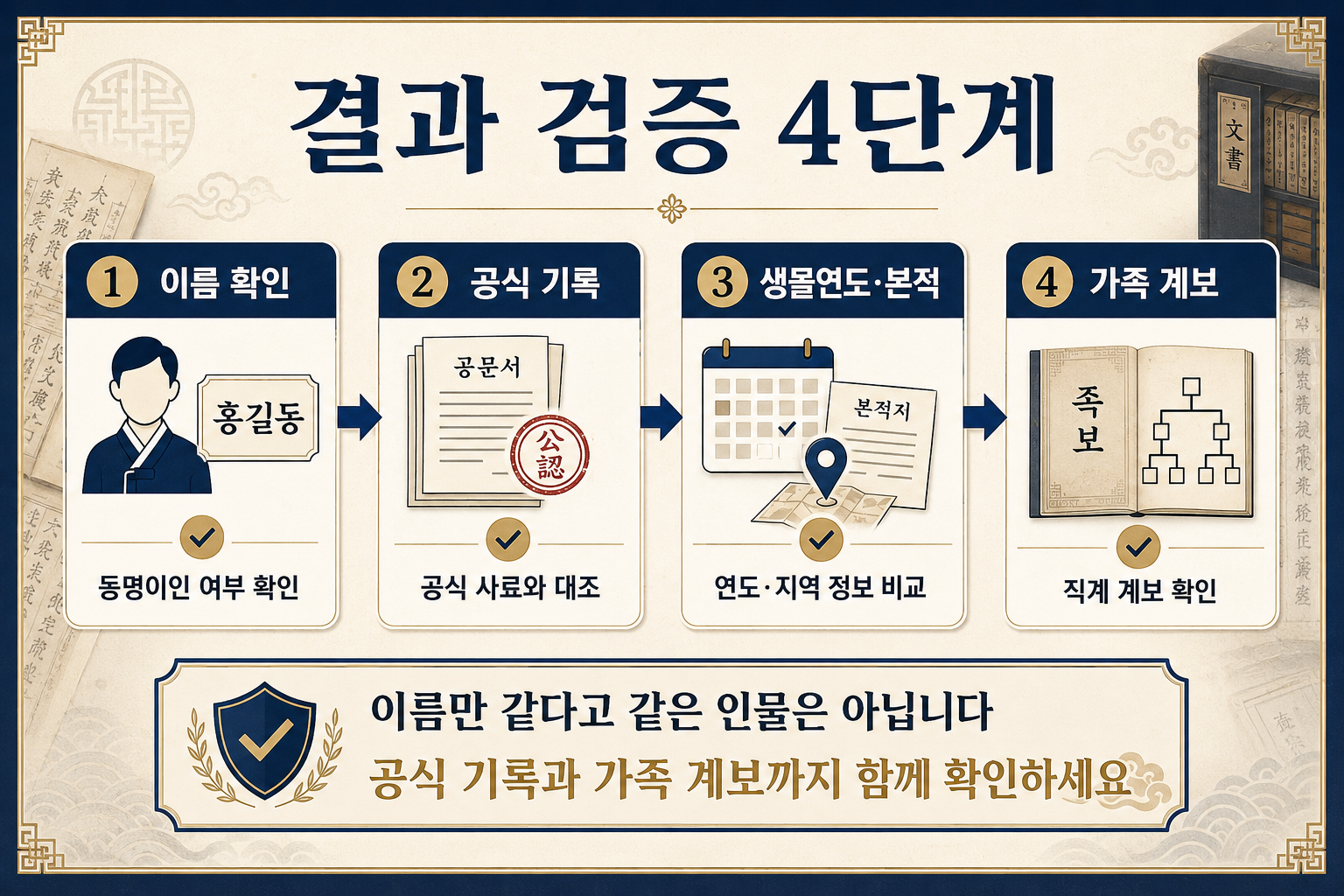 친일파 스캐너 검색 결과를 공식자료와 가족 계보로 검증하는 4단계 방법