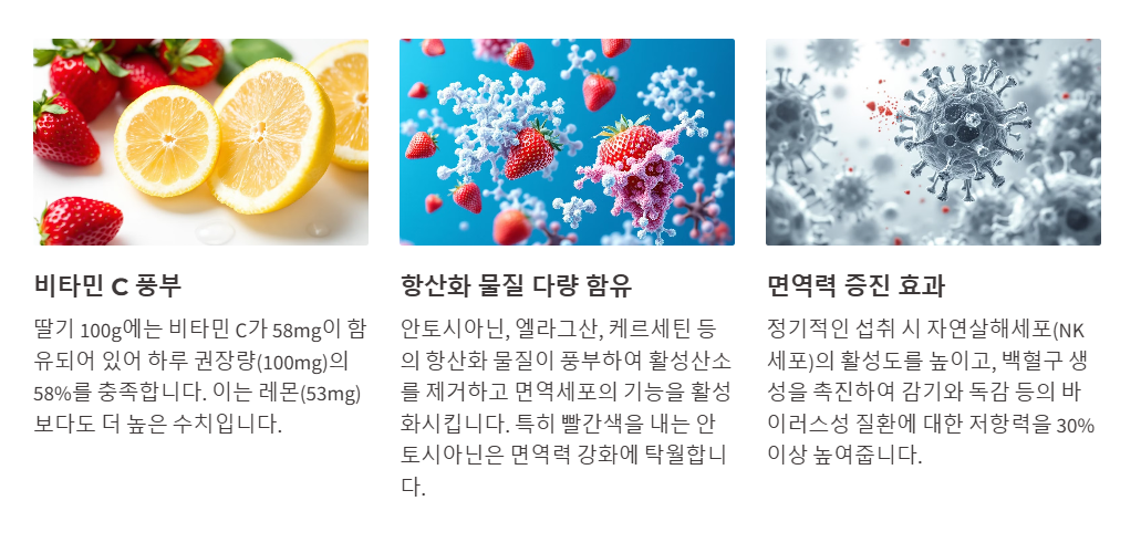 면역력 강화에 도움을 주는 딸기