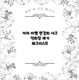 카처 비쎌 한경희 샤크 석회질 제거 체크리스트