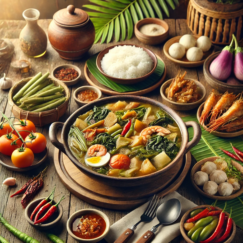 새콤한 국물이 가득한 시니강과 함께한 밥상 차림